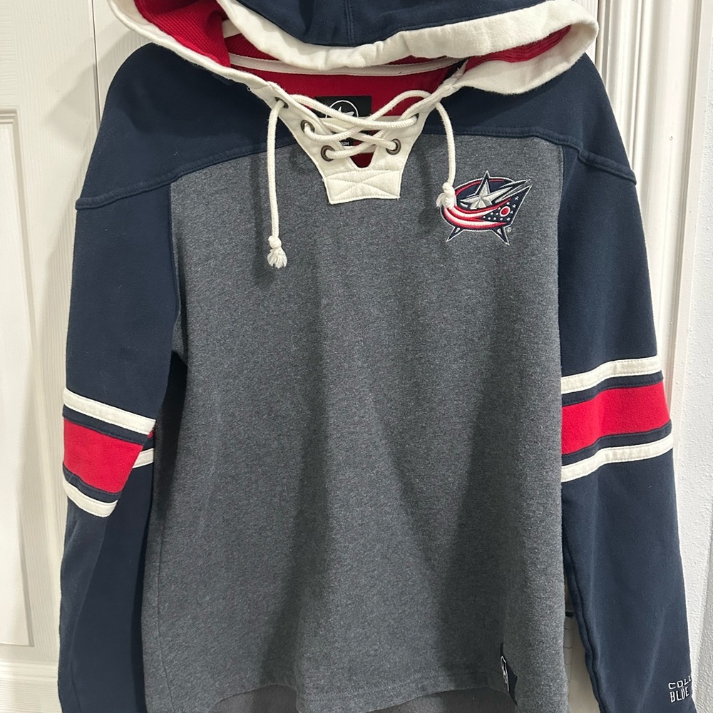 '47 Brand Columbus Blue Jackets Superior Lacer Pullover Hoodie, Women’s Medium